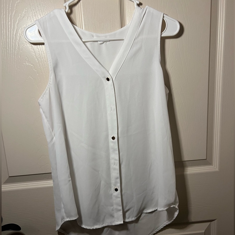 White button up tank top